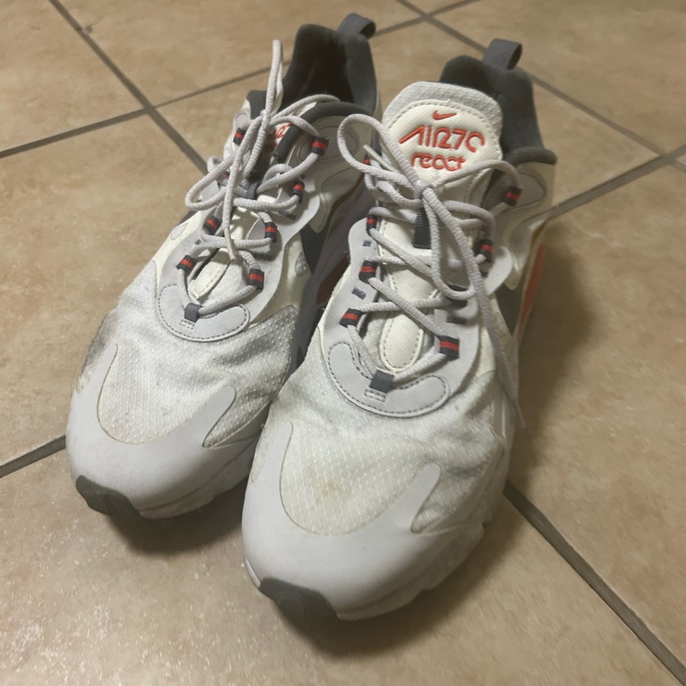 Nike React White and Gray Sneakers